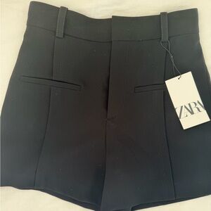 Zara Women's High Waist Black Shorts
